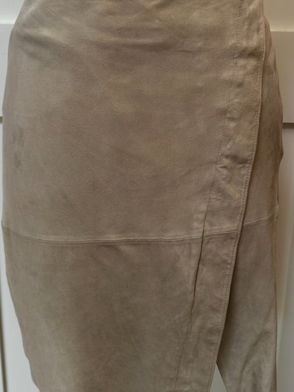 Lauren Ralph Lauren Suede Leather Pencil Skirt, Olive-Tan, Lined, Sz 8 $598 NWOT